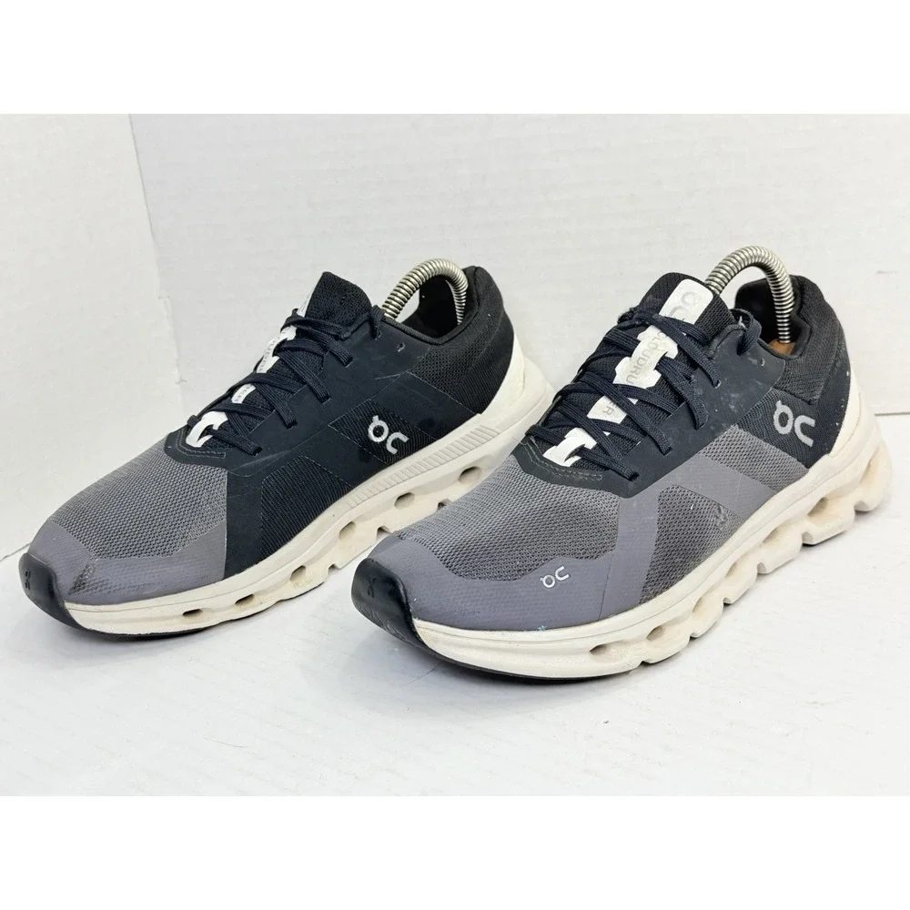 On Cloudrunner Men's US 7 Gray Black Running Shoes Swiss Engineering